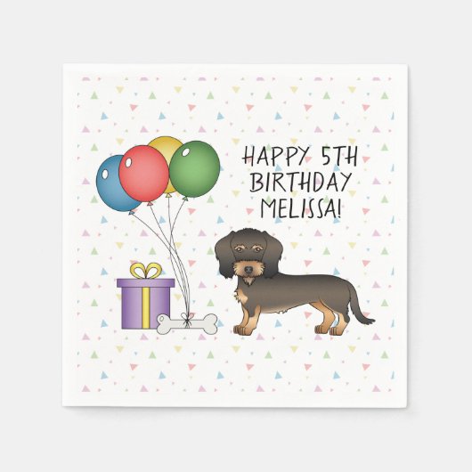 Wild Boar Wire Haire Dachshund Dog - Birthday Servet (Voorkant)