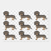 Wild Boar Wire Haire Dachshund Dog Pattern & Paws Inpakpapier Vel (Voorkant 3)