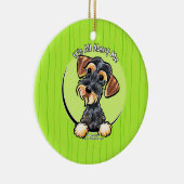 Wild Boar Wirehaed Dachshund IAAM Keramisch Ornament (Rechts)