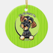 Wild Boar Wirehaed Dachshund IAAM Keramisch Ornament (Voorkant)