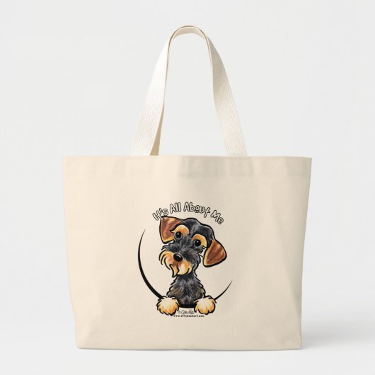 Wild Boar Wirehaered Dachshund heeft alles over mi Grote Tote Bag (Voorkant)