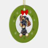 Wild Boar Wirehaered Dachshund Kerstmis Classic Keramisch Ornament (Rechts)