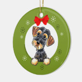 Wild Boar Wirehaered Dachshund Kerstmis Classic Keramisch Ornament (Links)