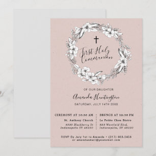 Wild Boeket Eerste Heilige Communie   Blush   Kaart