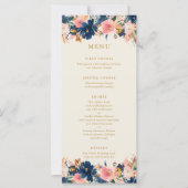 Wild Boeket Marine & Blush | Huwelijksmenu (Voorkant)