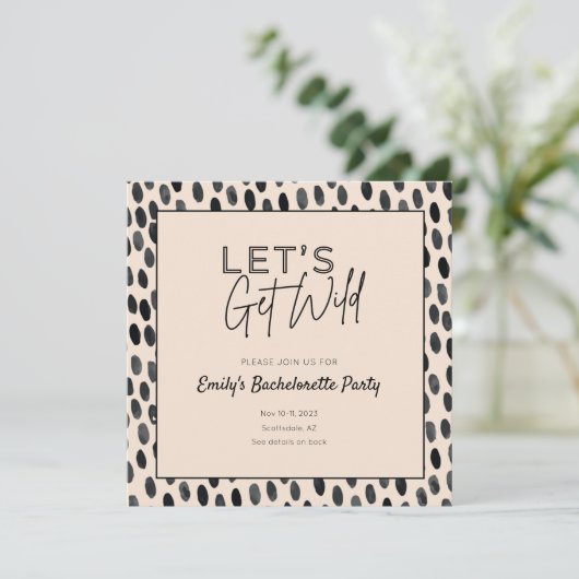 Wild Boho Bachelorette Party Uitnodigingsroute Kaart (Staand voorkant)
