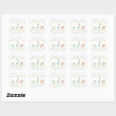 Wild Boho dieren baby shower dank u gunst Vierkante Sticker (Vel)