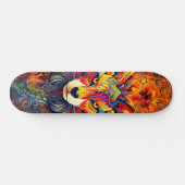 Wild Boho Fox Abstract Art Skateboard Deck (Horizontaal)
