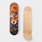 Wild Boho Fox Abstract Art Skateboard Deck (Voorkant)