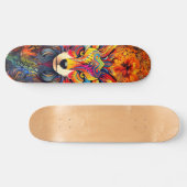 Wild Boho Fox Abstract Art Skateboard Deck (Horizontaal)