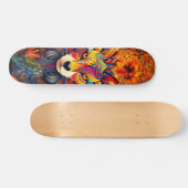 Wild Boho Fox Abstract Art Skateboard Deck (Horizontaal)