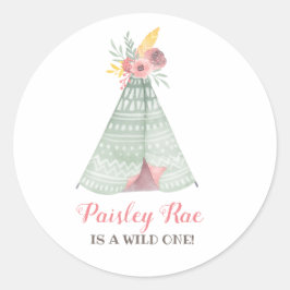 Wild Boho Meisje Verjaardagsfeest Ronde Sticker