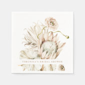 Wild Boho Protea Pampas Grass Floral Vrijgezellenf Servet (Voorkant)