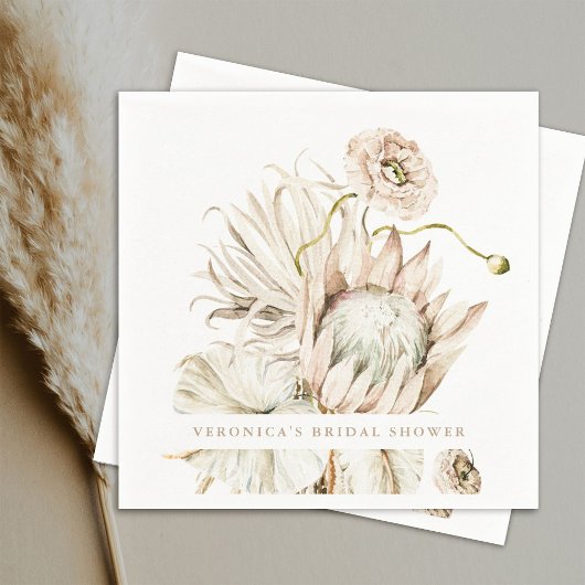 Wild Boho Protea Pampas Grass Floral Vrijgezellenf Servet