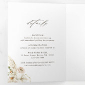 Wild Boho Protea Pampas Grass Floral Wedding Drieluik Uitnodiging (Binnenzijde eerst)