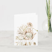 Wild Boho Protea Pampas Grass Floral Wedding Foto Bedankkaart (Voorkant)