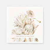 Wild Boho Protea Pampas Grass Floral Wedding Servet (Voorkant)