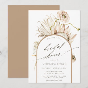 Wild Boho Protea Pampas Grass Vrijgezellenfeest Kaart