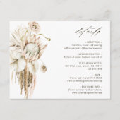 Wild Boho Protea Pampas Grass Wedding Details Informatiekaartje (Voorkant)