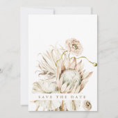 Wild Boho Protea Pampas Grass Wedding Faded Foto Save The Date (Voorkant)