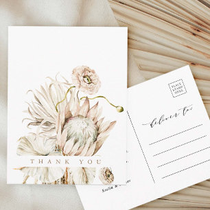 Wild Boho Protea Pampas Grass Wedding Hartelijk da Briefkaart