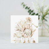 Wild Boho Protea Pampas Grass Wedding Photo Square Save The Date (Staand voorkant)