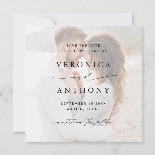 Wild Boho Protea Pampas Grass Wedding Photo Square Save The Date (Achterkant)