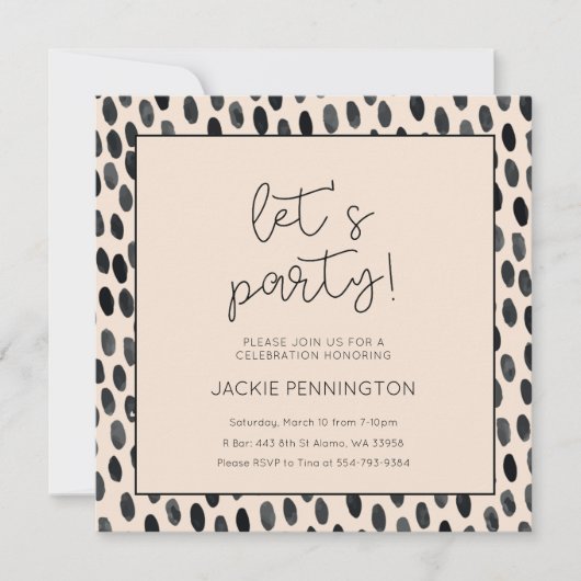 Wild Boho verjaardagsfeestje uitnodiging (Voorkant)