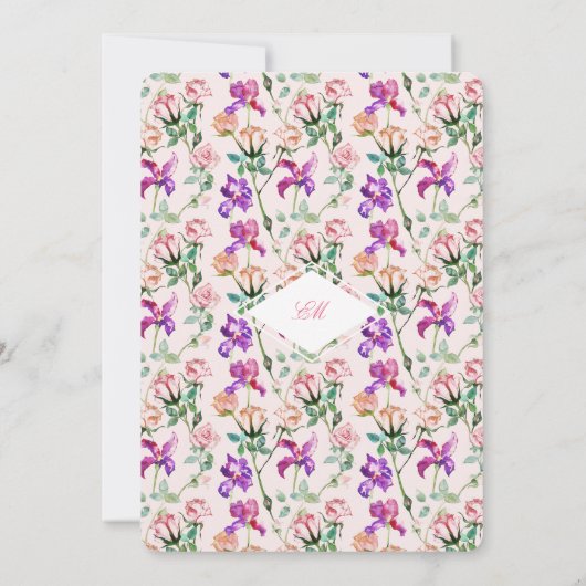 Wild Botanical Maximalism Wedding Kaart (Achterkant)