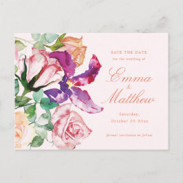 Wild Botanical Maximalism Wedding Save the Date Briefkaart