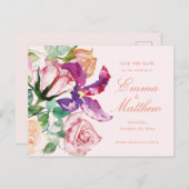 Wild Botanical Maximalism Wedding Save the Date Briefkaart (Voorkant / Achterkant)