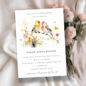 Wild Botanical Waterverf Tortelduifjes Vrijgezelle Kaart