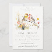 Wild Botanical Waterverf Tortelduifjes Vrijgezelle Kaart (Voorkant)