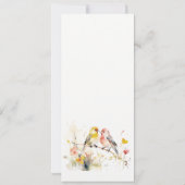 Wild Botanical Waterverf Tortelduifjes Wedding Men Kaart (Achterkant)