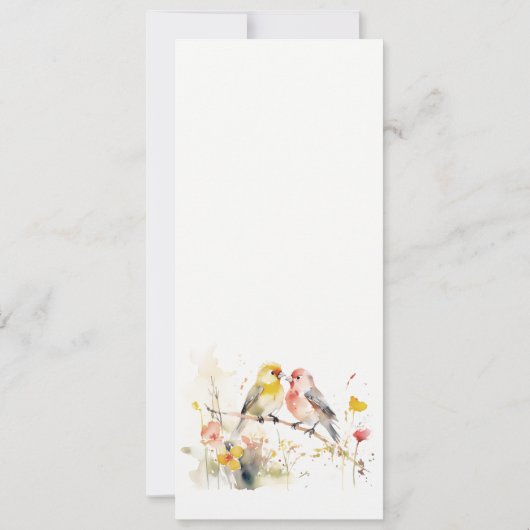 Wild Botanical Waterverf Tortelduifjes Wedding Men Kaart (Achterkant)