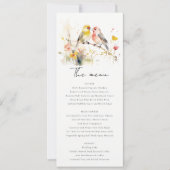 Wild Botanical Waterverf Tortelduifjes Wedding Men Kaart (Voorkant)