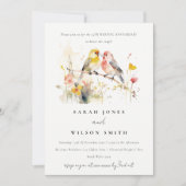 Wild Botanische Tortelduifjes Wedding Jubileum Kaart (Voorkant)