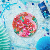 Wild Bougainvillea, Bloom Summer Floral Bohemian Papieren Bordje (Feest)