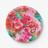 Wild Bougainvillea, Bloom Summer Floral Bohemian Papieren Bordje (Voorkant)
