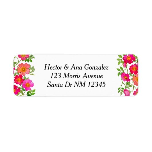 Wild Briar Roos retour adreslabels Etiket (Voorkant)