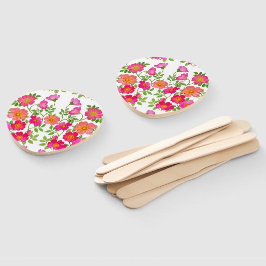 Wild Briar Roos Wedding Paddle Hand Fan Handwaaier (Niet-gemonteerd)
