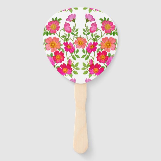 Wild Briar Roos Wedding Paddle Hand Fan Handwaaier (Voorkant)