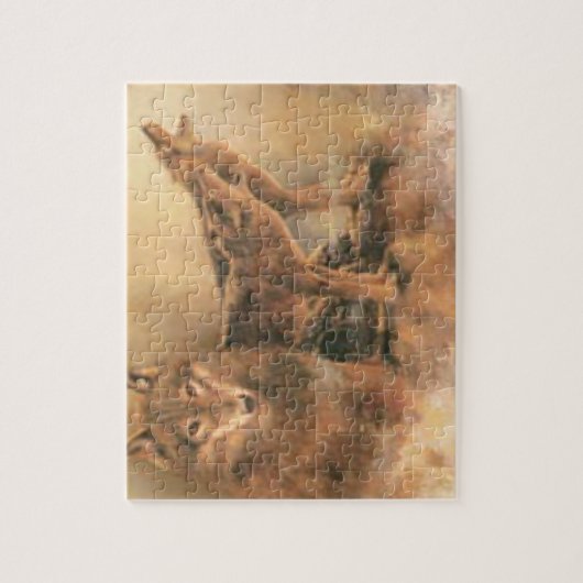 Wild Brown Howling Wolves Legpuzzel (Verticaal)