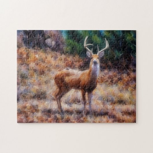 Wild Buck Deer Animal Natuur Art Puzzel (Horizontaal)
