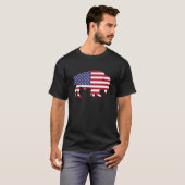 Wild Buffalo American Flag Silhouette T-shirt (Voorkant volledig)