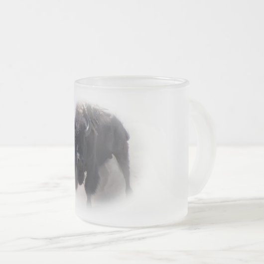 Wild Buffalo-frosted Coffe-Mok Matglas Koffiemok (Voorkant rechts)