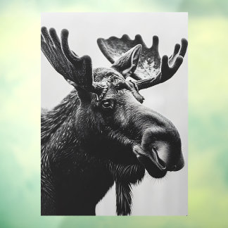 Wild Bull Moose Very Large Shop Raamsticker