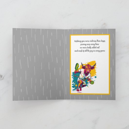 Wild Bull Pickleball Feestdagen Kaart (Binnen)