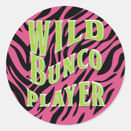 Wild Bunco Player Graphic Design Ronde Sticker (Voorkant)