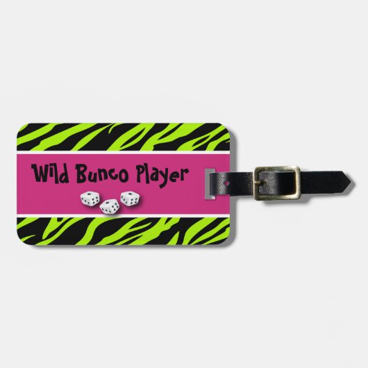WIld Bunco Player zebra Animal Print Bagagelabel (Voorkant horizontaal)